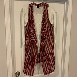 Open front sleeveless cardigan